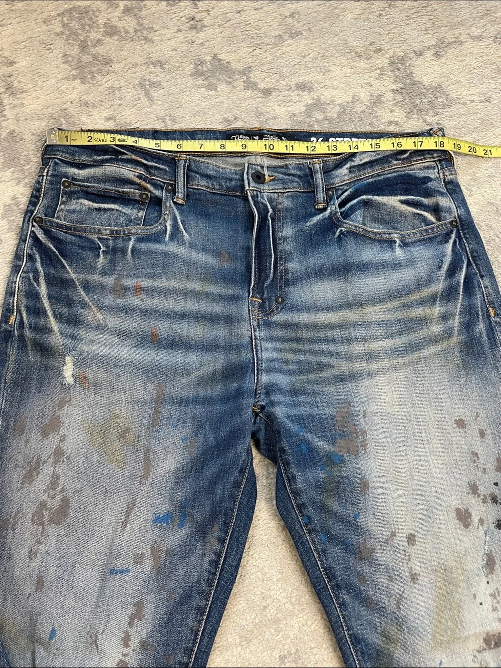New PRPS Cayenne Freeboard Jeans Painter Wash Splatter Sz 36